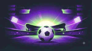 Kuwait Asian Cup 2027 stadium with a football, rising sun, and group-stage bracket motif